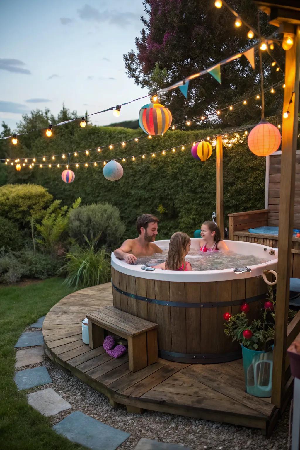Family-friendly hot tubs make soaking a fun experience for everyone.