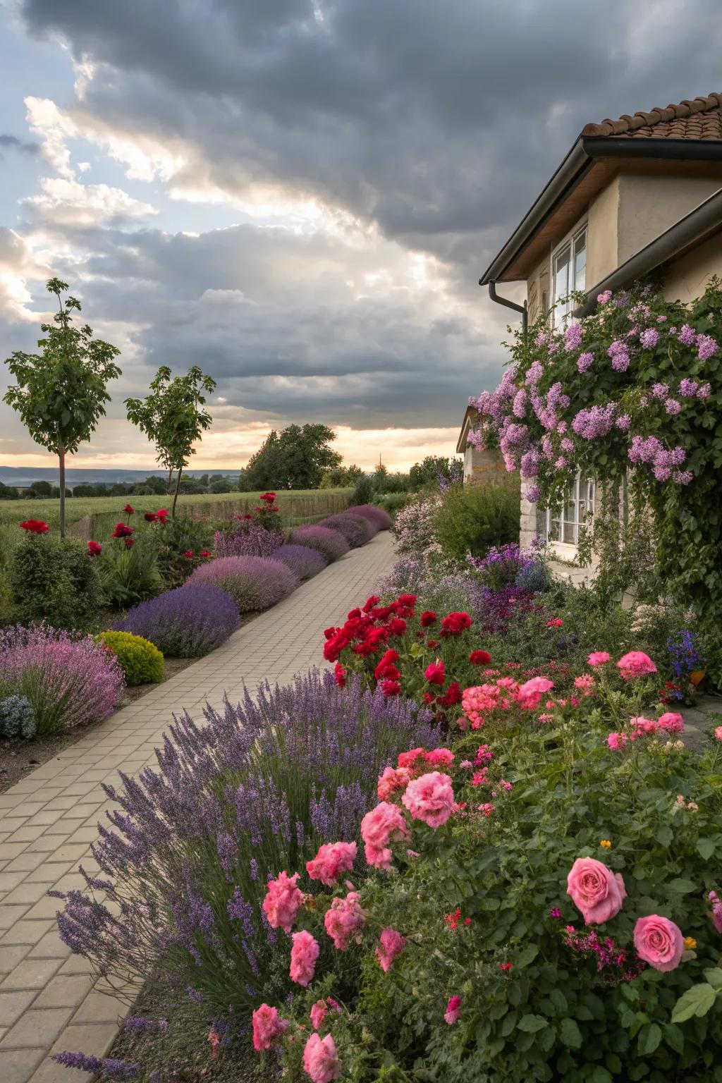 Rose and herb combinations for both scent and looks.