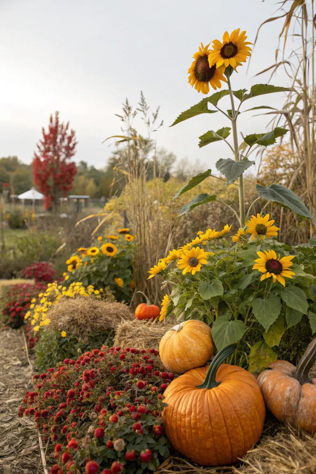 Brighten up autumn with late-blooming sunflowers.