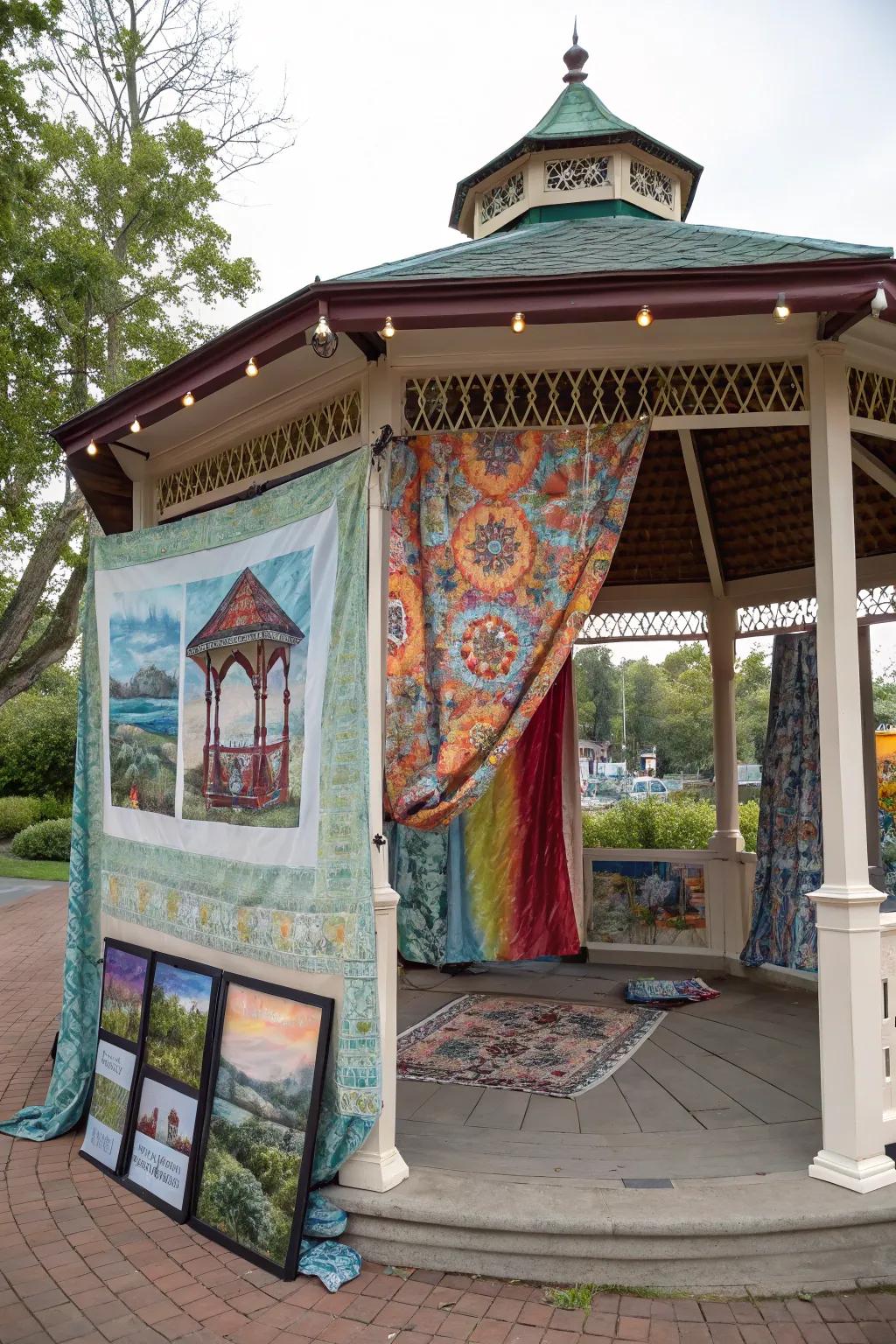 Artistic backdrops adding a personal and creative touch.