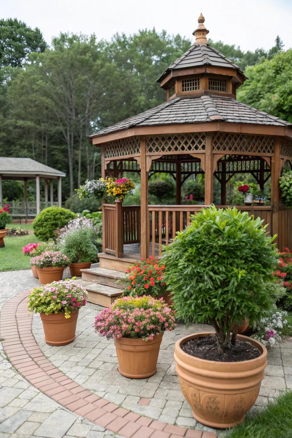 Eco-friendly potted plants adding greenery and sustainability.