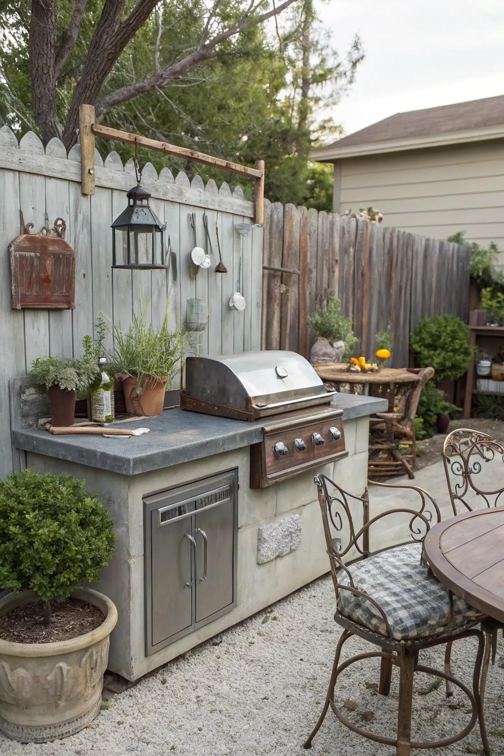 Zinc countertops offer a unique and timeless appeal for BBQ islands.