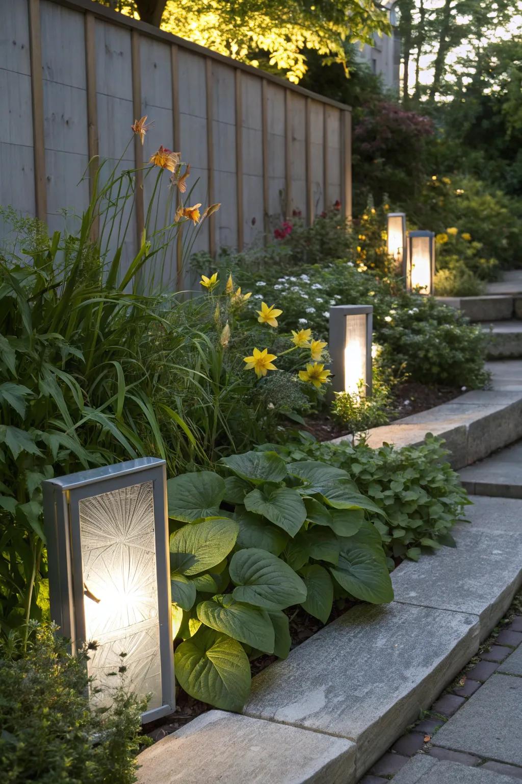 Reflective panels brighten shaded areas creatively.