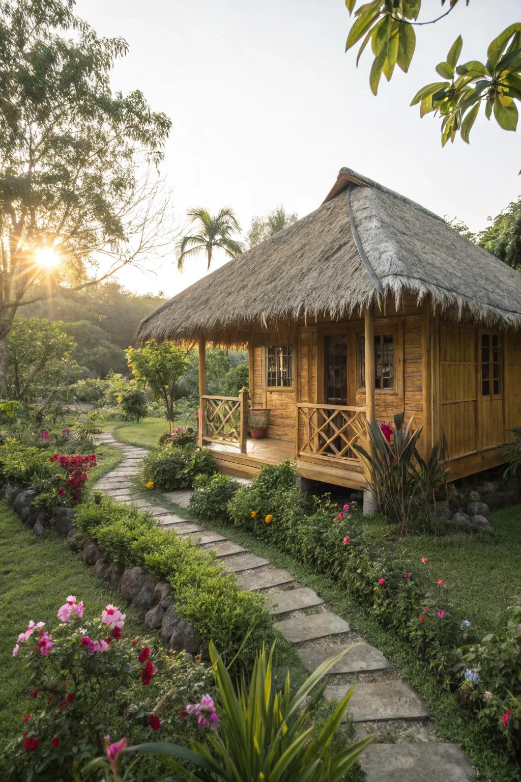 A charming bamboo bungalow that makes the most of limited space.