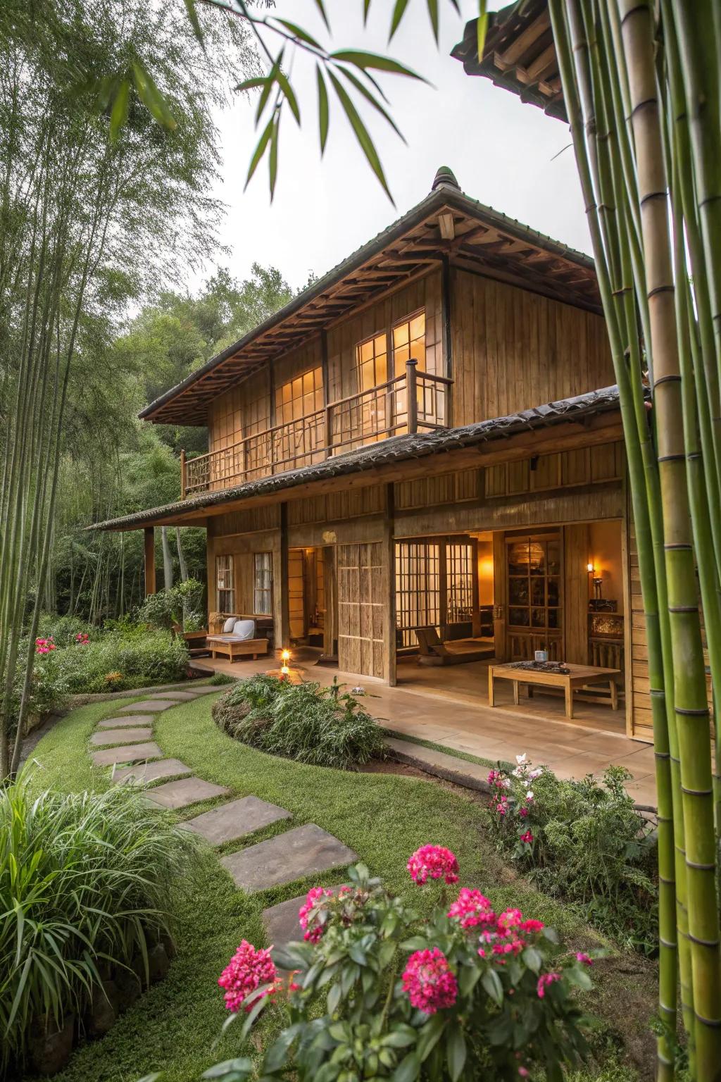 A bamboo family home that combines space with sustainability.