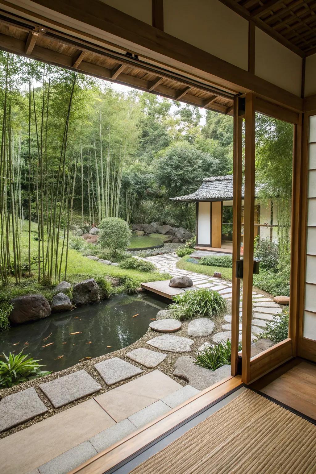 A bamboo zen retreat that inspires tranquility and balance.