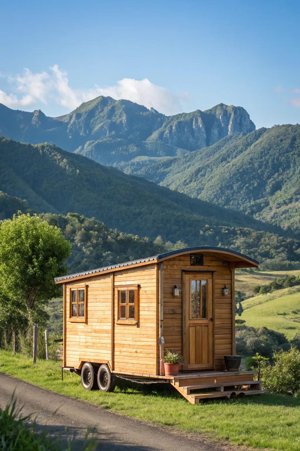 A bamboo tiny house that combines mobility with sustainable living.