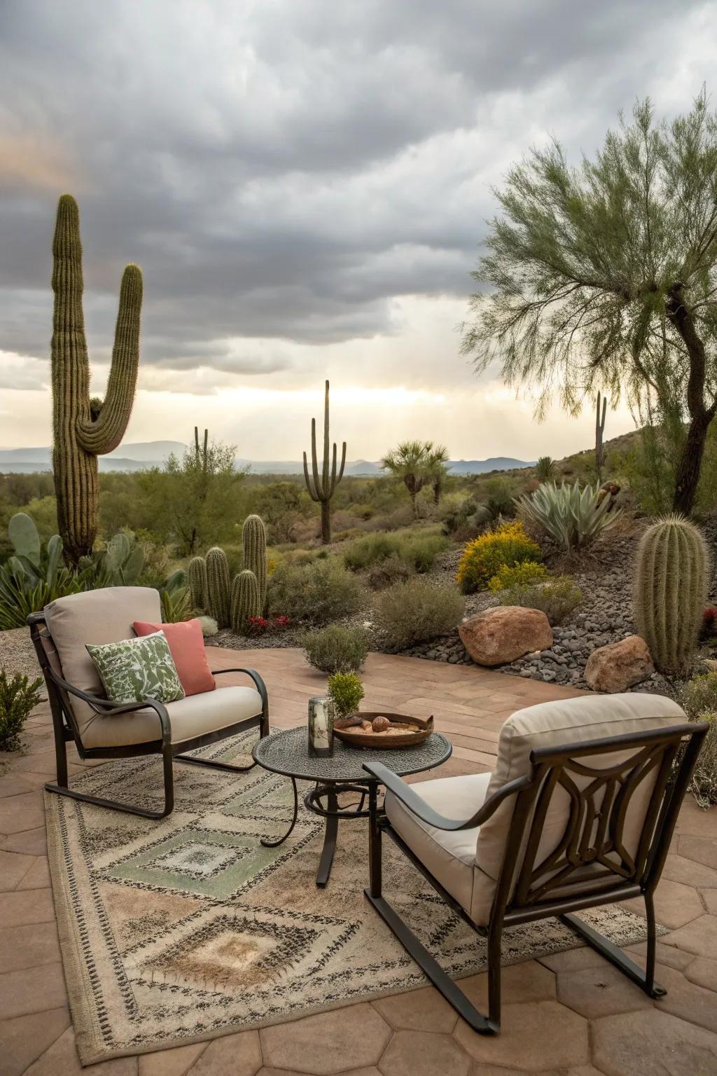 A cozy outdoor living space perfect for relaxation.