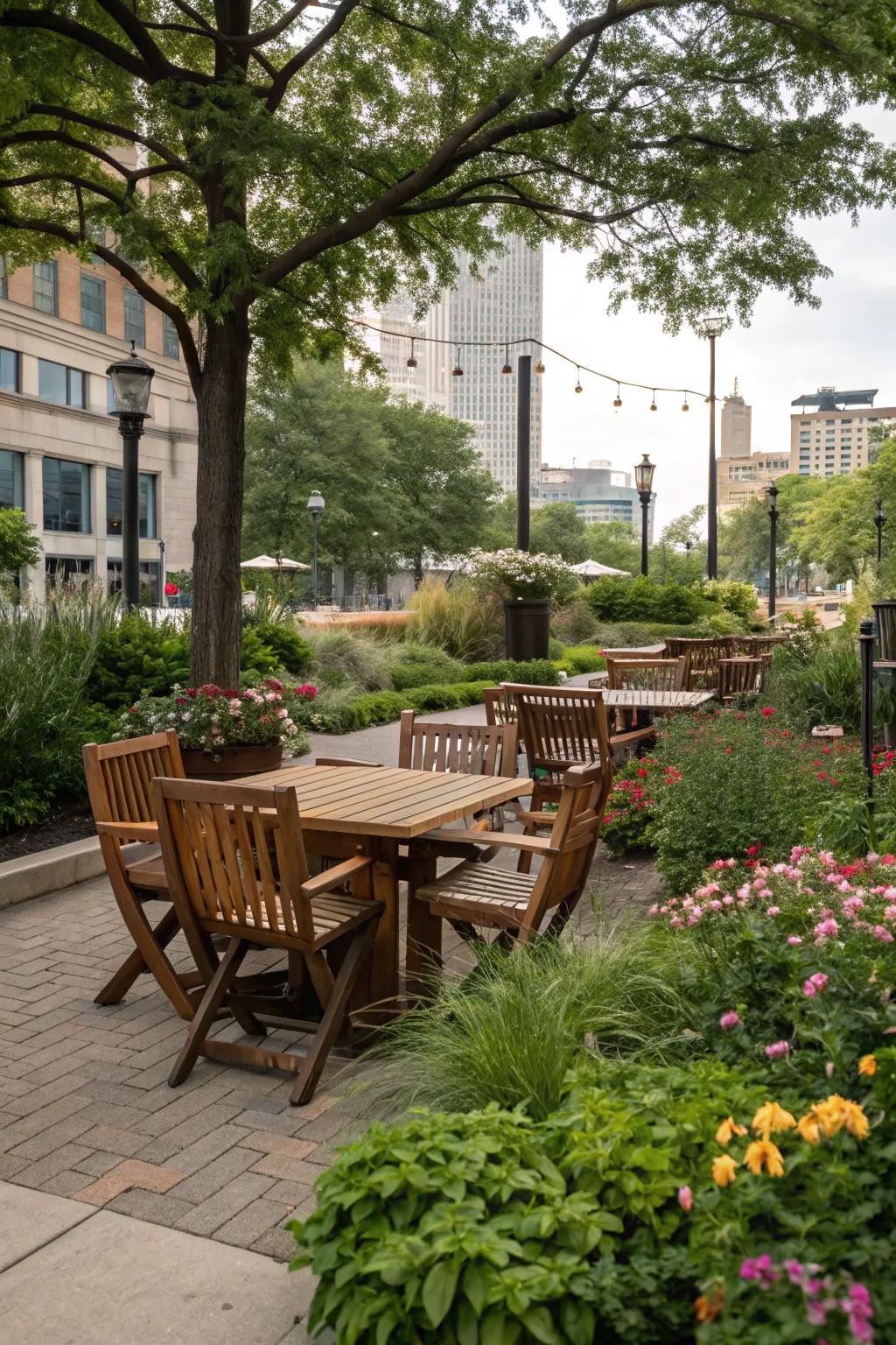 An inviting dining setup perfect for outdoor meals.