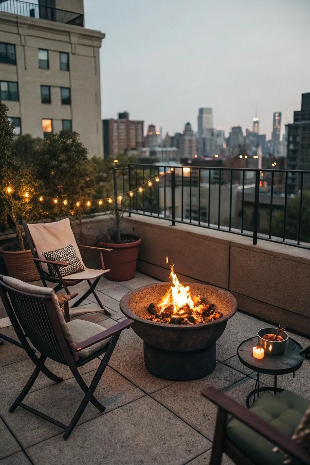 Compact fire pits are perfect for small urban spaces.