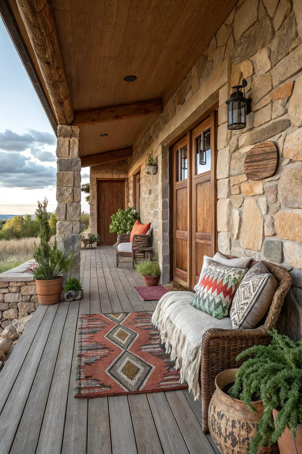 A mix of textures brings your porch to life.