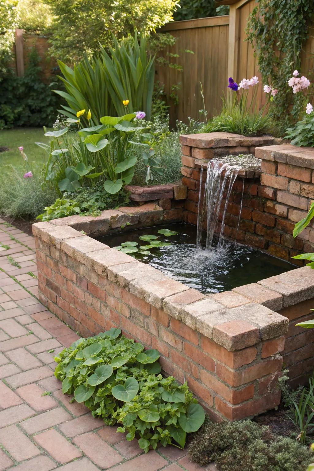 Raised pond offering a stylish and manageable water feature.