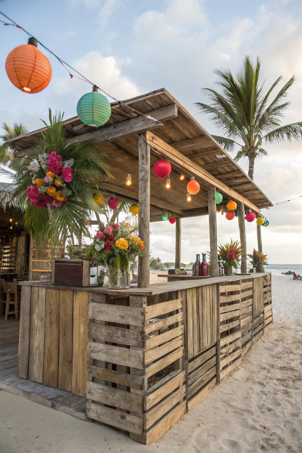 A DIY pallet bar offering a sustainable and stylish solution.