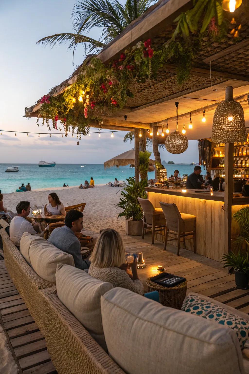 A cozy lounge area perfect for unwinding by the bar.