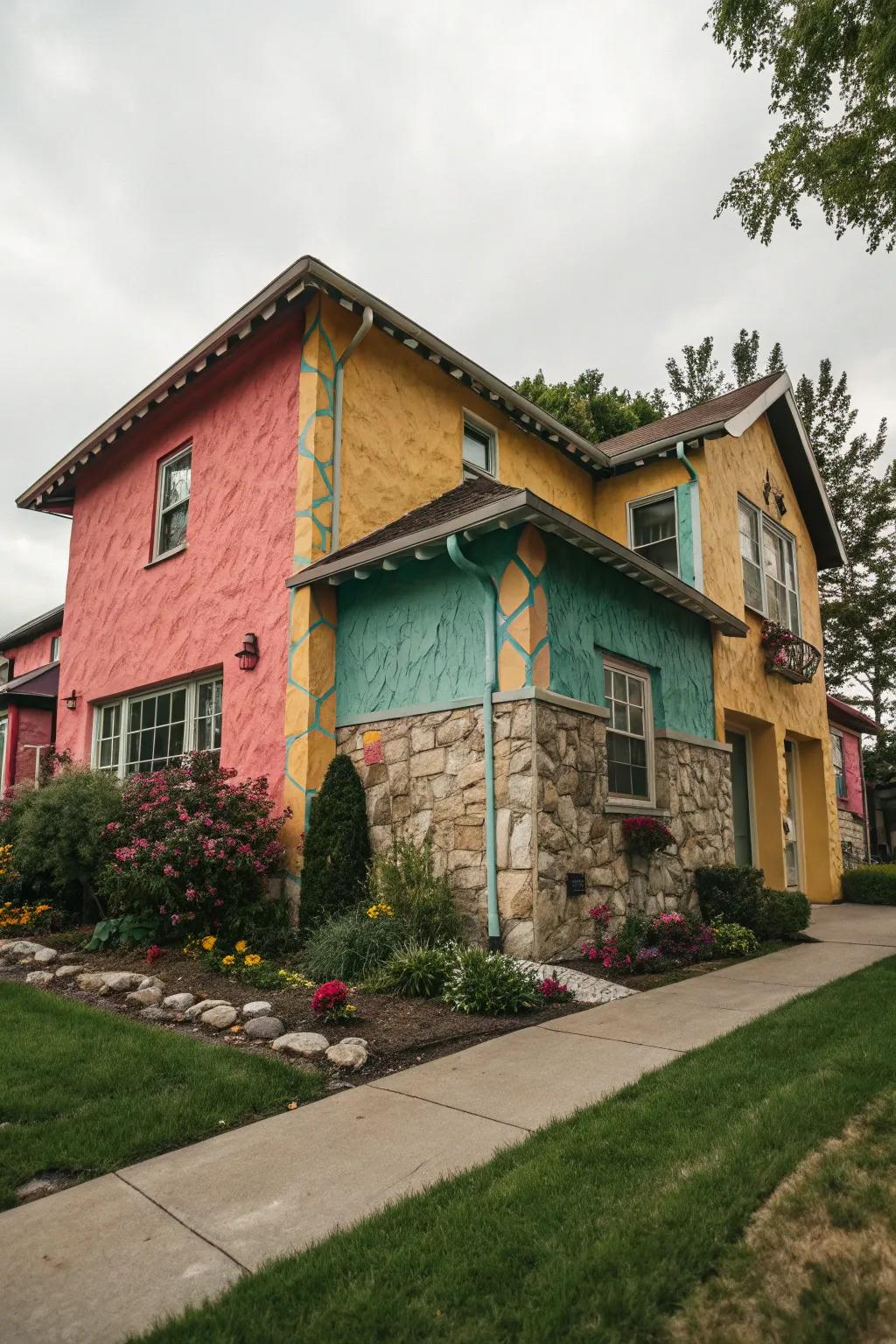 Personalize with colorful stucco finishes.