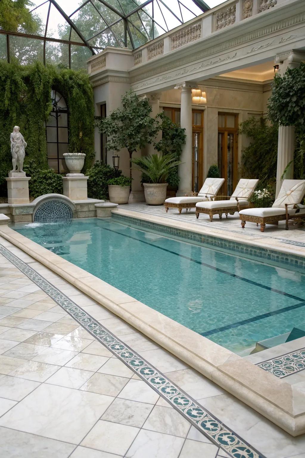 Indulge in sophistication with luxurious marble accents.