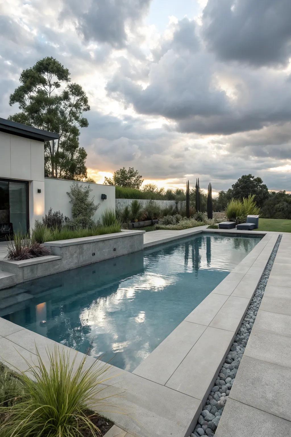 Achieve a sleek look with versatile concrete coping.