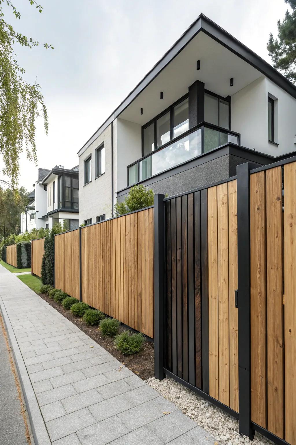 Different wood tones create a striking visual contrast.