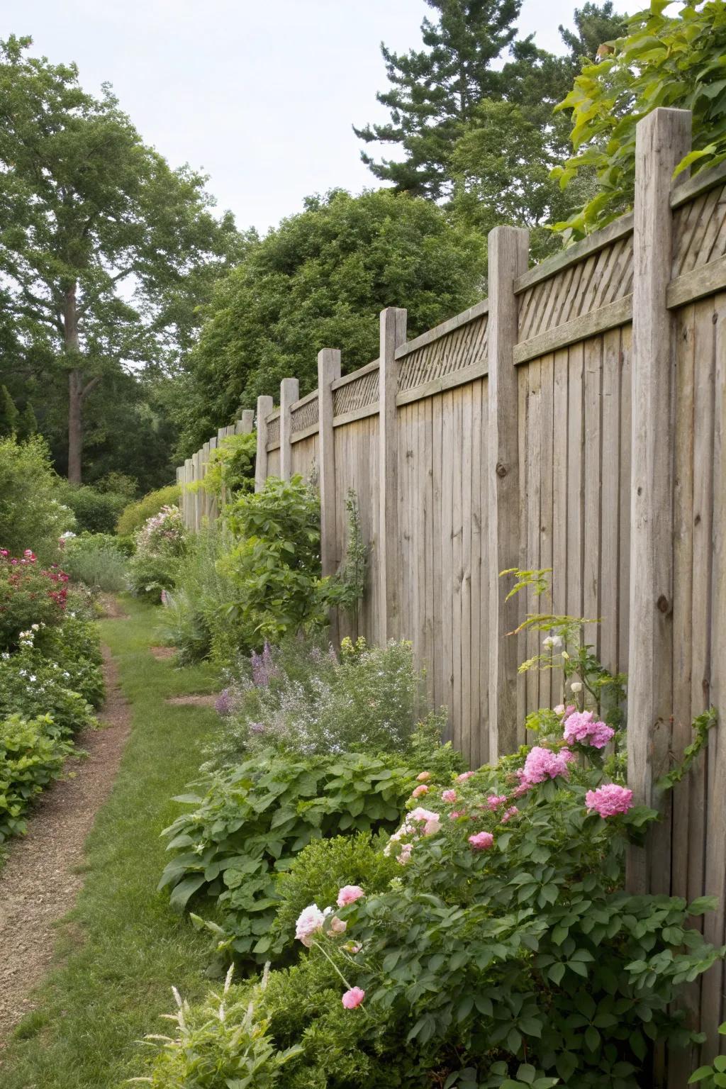 Solid wood panels offer both privacy and warmth to any backyard.