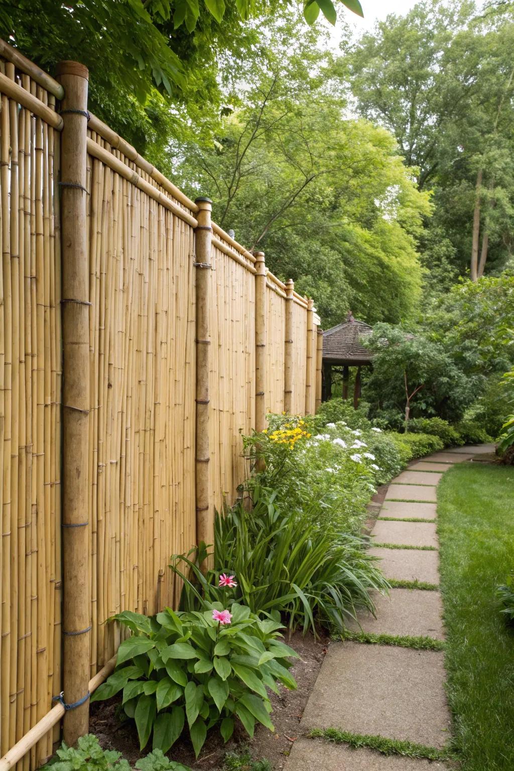 Eco-friendly bamboo fences blend seamlessly with nature.