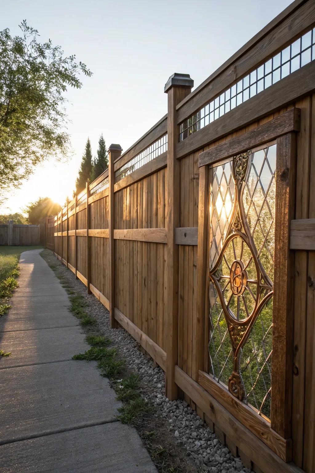 Glass inserts add elegance and a touch of transparency.