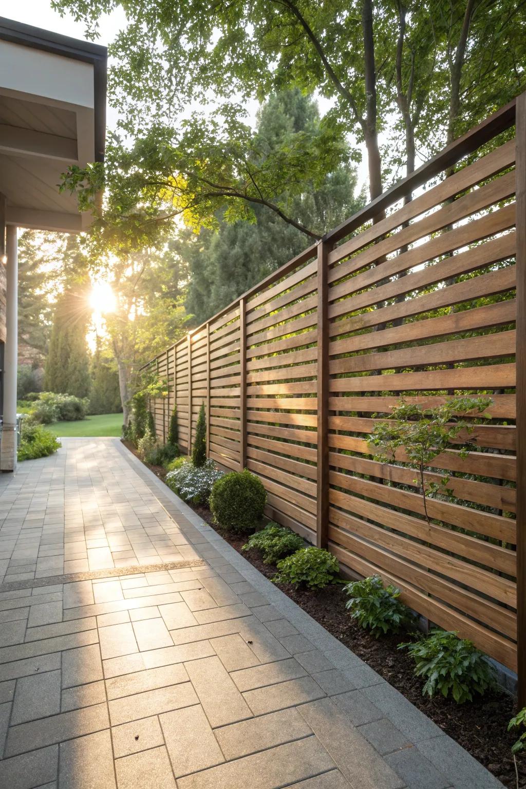 Slatted designs balance privacy with openness.