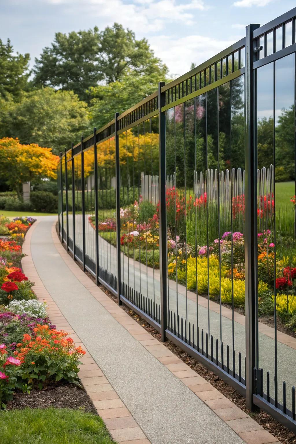 Mirrored panels create an illusion of expanded space.