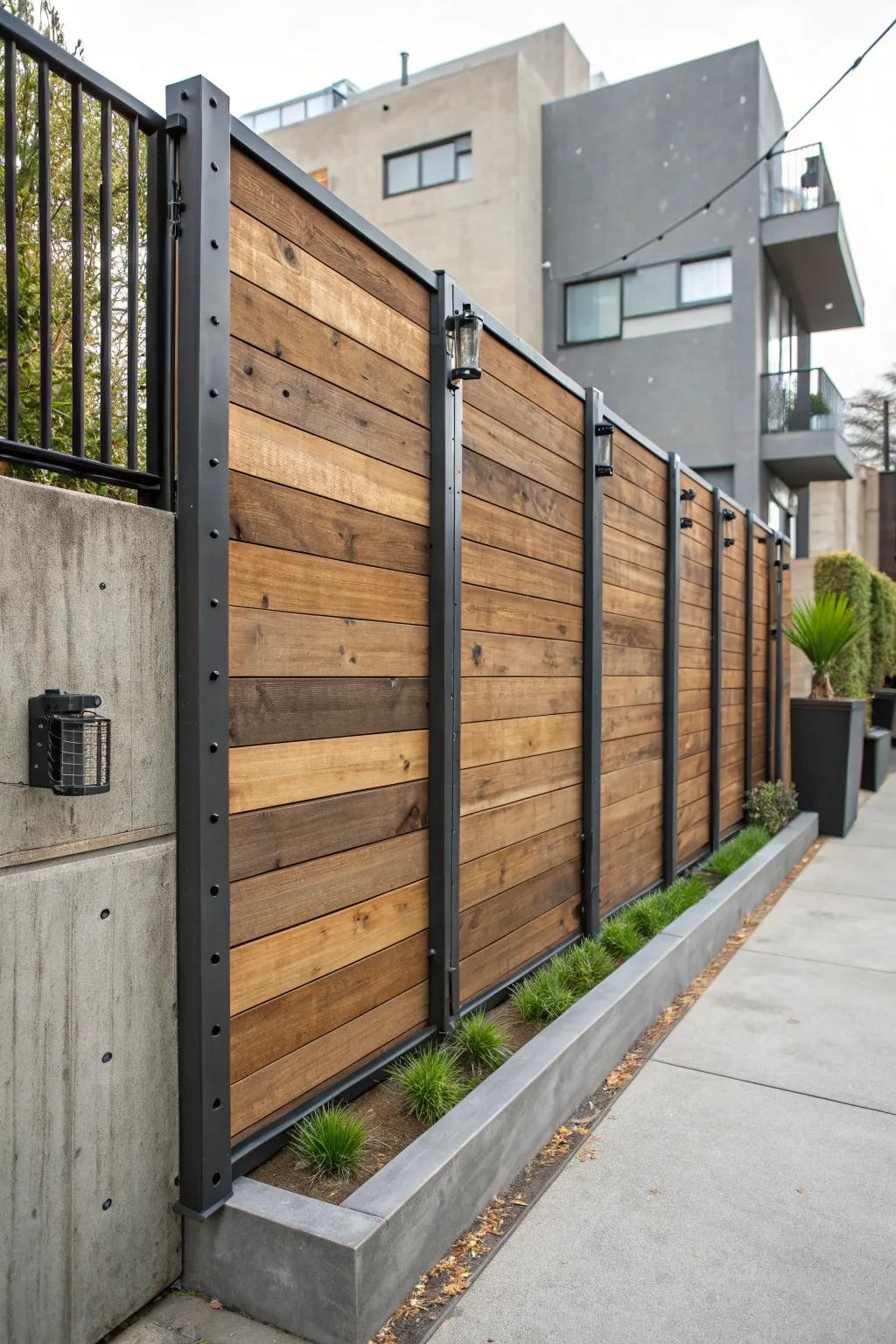 Rustic wood and metal combine for a contemporary aesthetic.