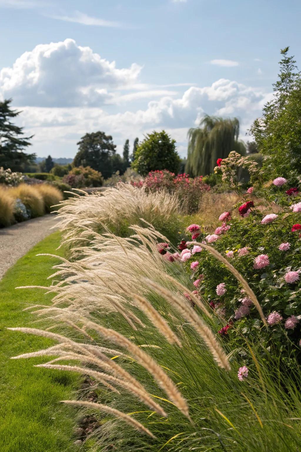 Ornamental grasses bring texture with minimal effort.