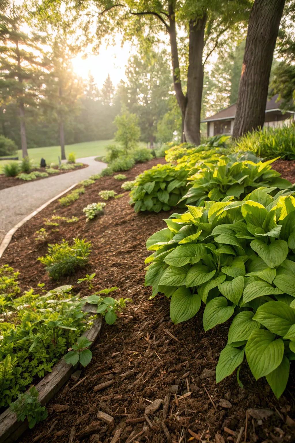Mulch keeps your garden looking fresh and requires little effort.