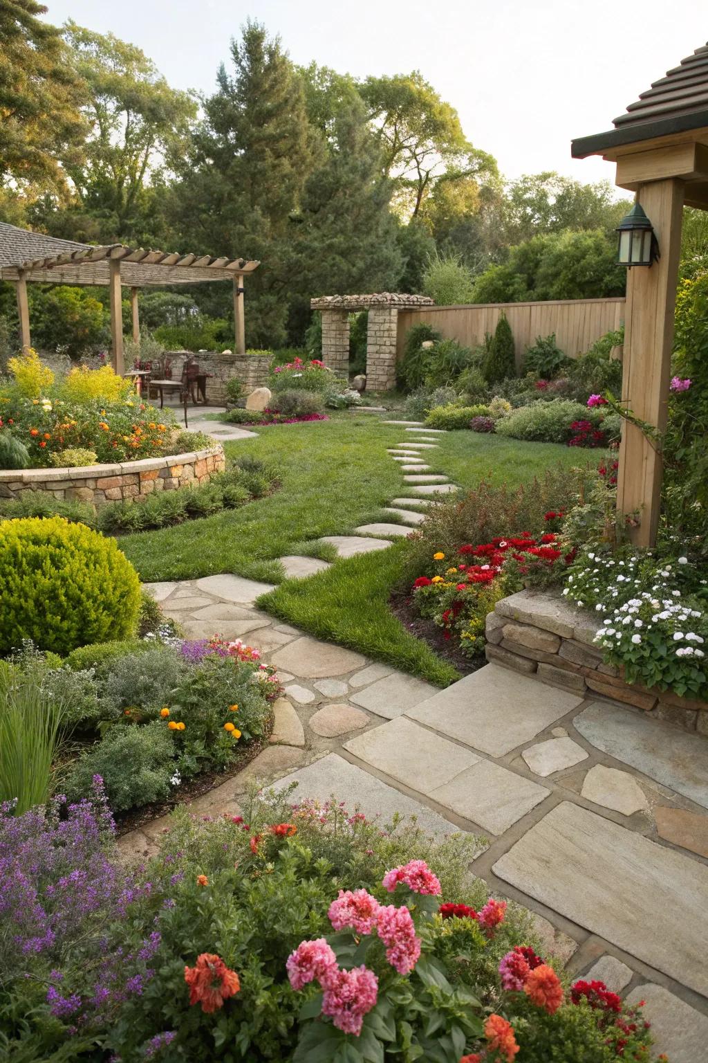 Less lawn, more garden enjoyment with reduced maintenance.