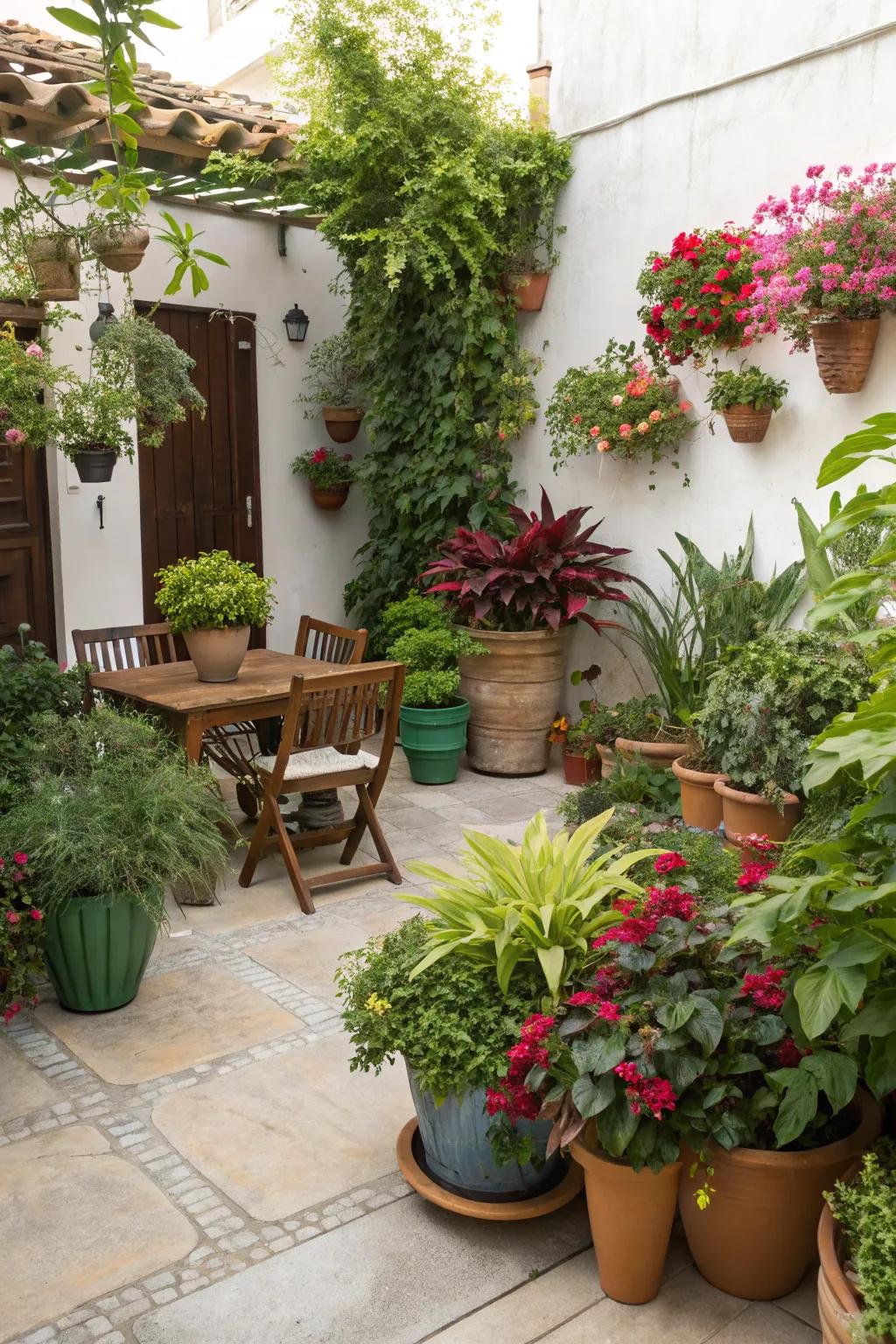 Potted plants bring flexibility and easy care to your garden.
