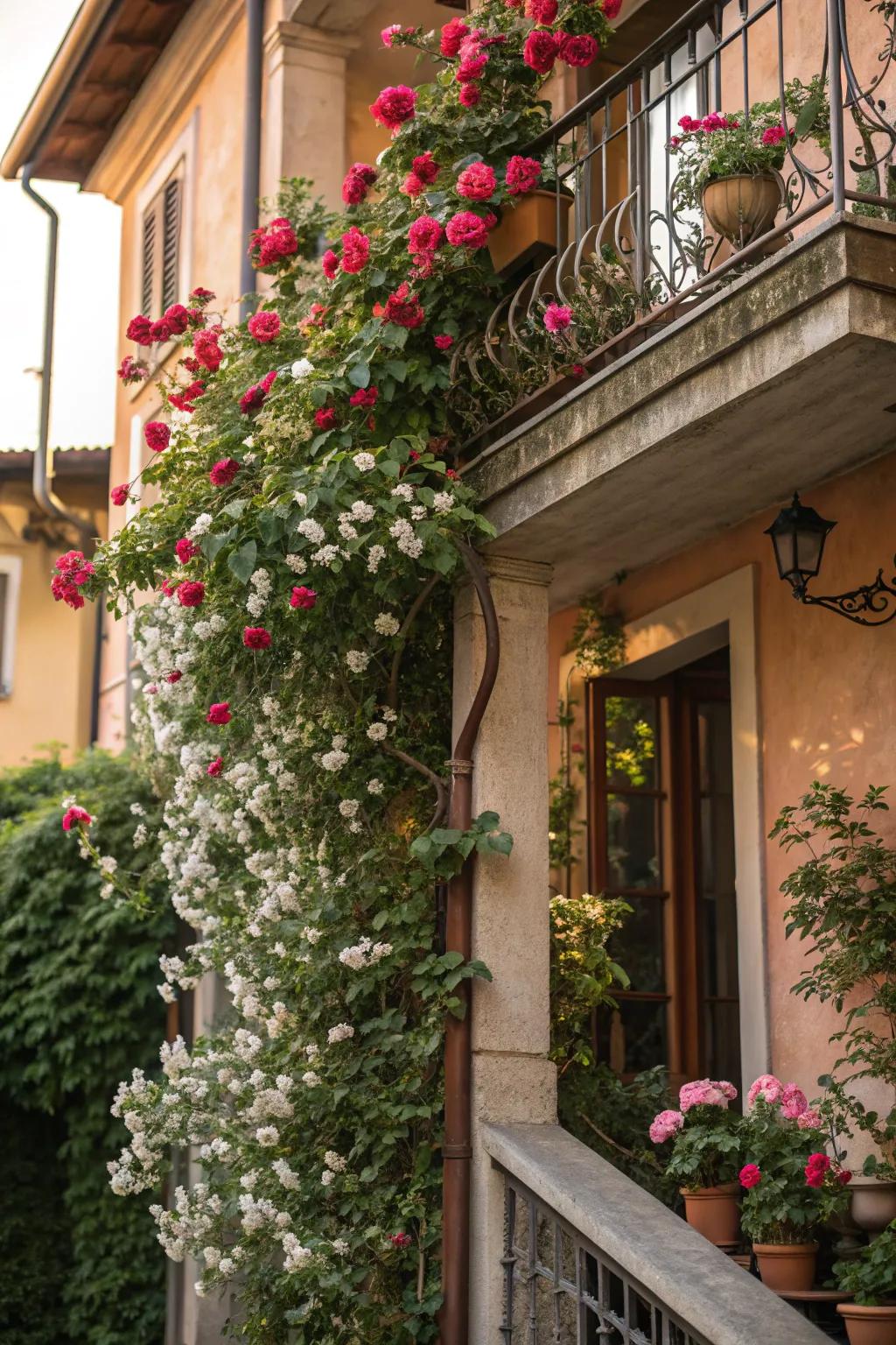 Roses and jasmine lending a romantic, fragrant atmosphere.