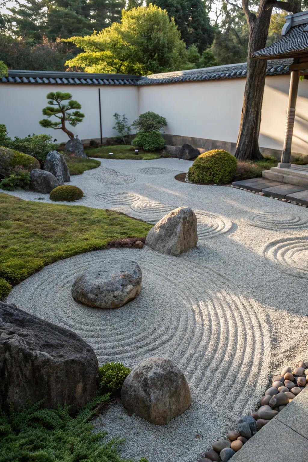 Zen stone arrangements bring a sense of calm to your garden.