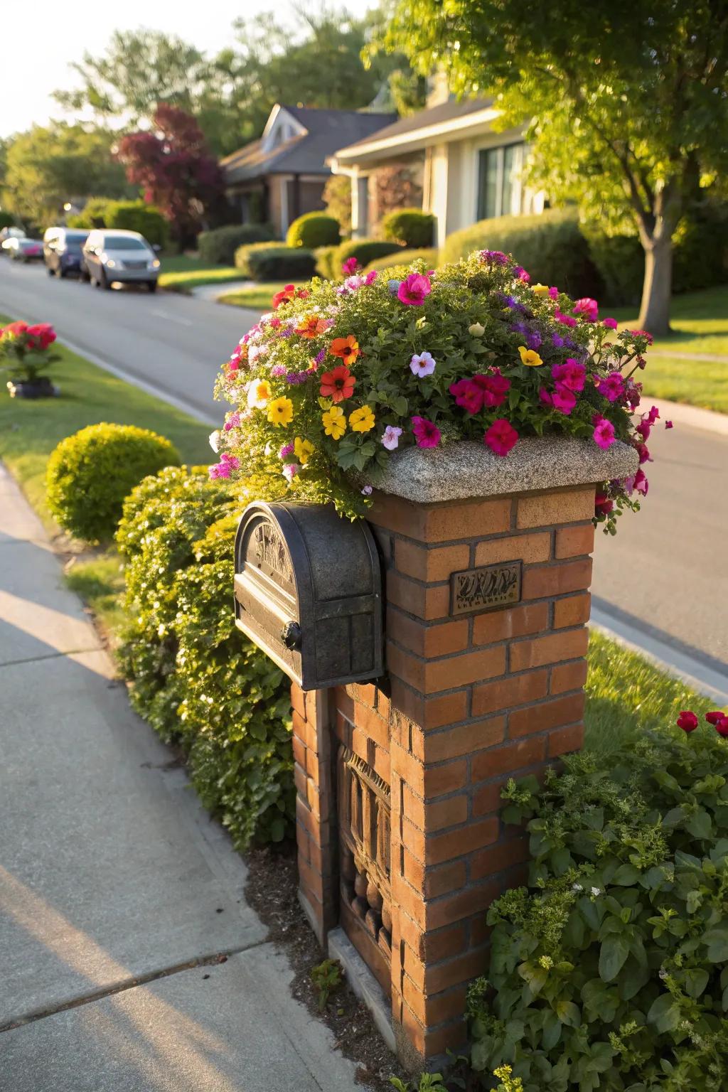 Liven up your mailbox with a vibrant floral crown for a warm welcome.
