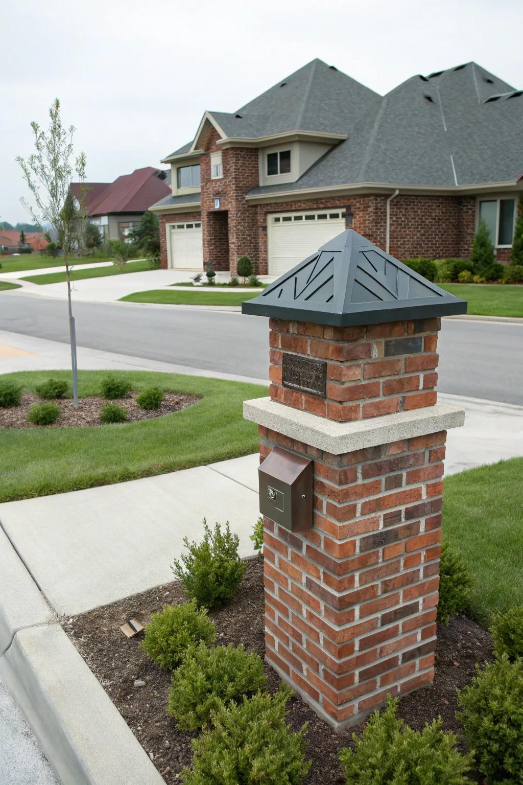 Give your mailbox a cutting-edge look with geometric-shaped toppers.