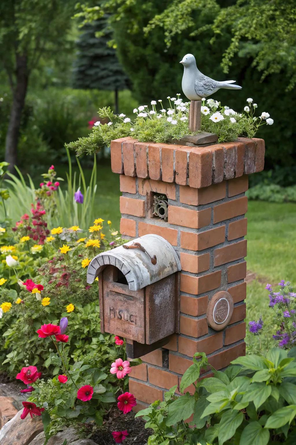 Add character with whimsical sculpture mailbox toppers.