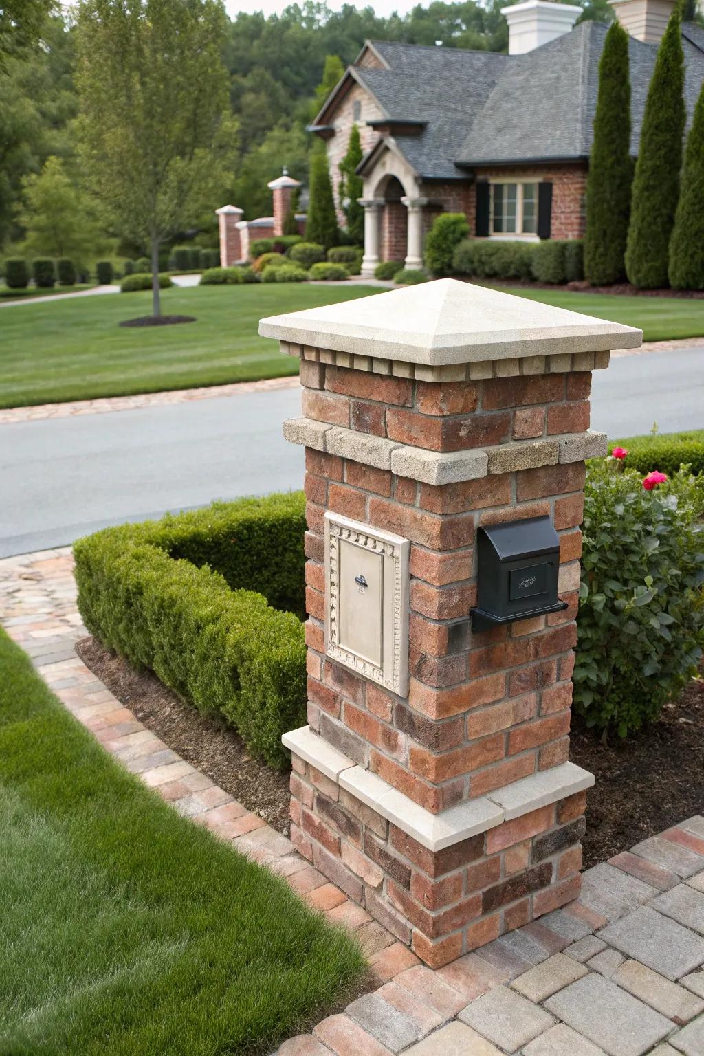Give your mailbox a touch of grace with a polished stone cap topper.