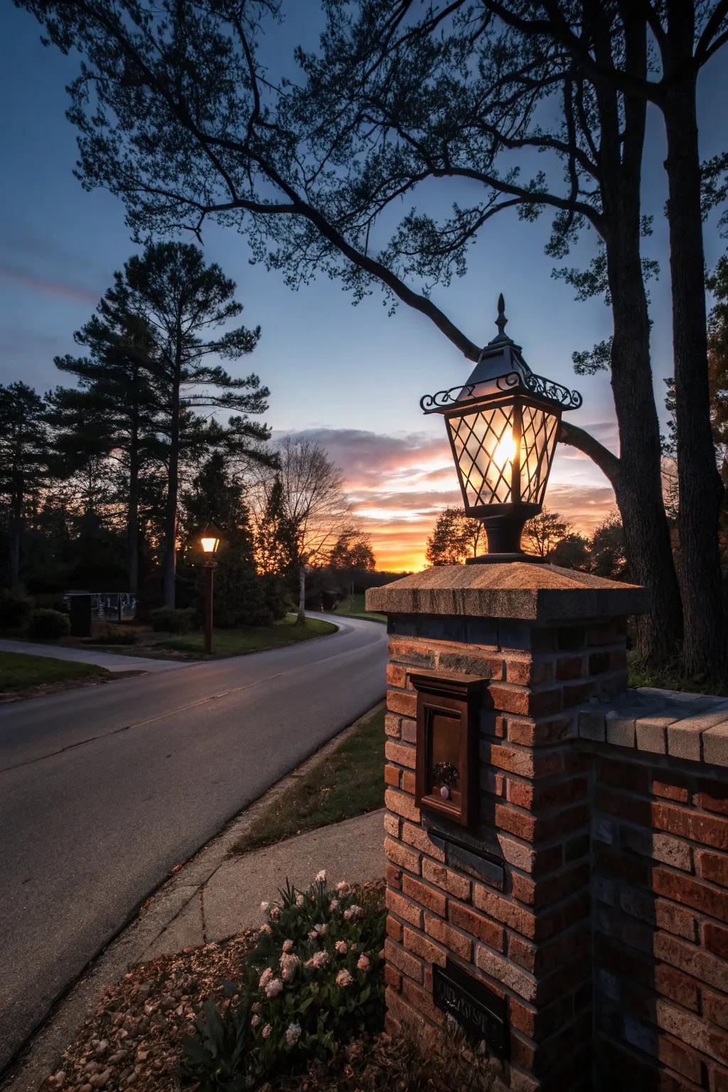 Enhance your mailbox with a luminous lantern-style topper.