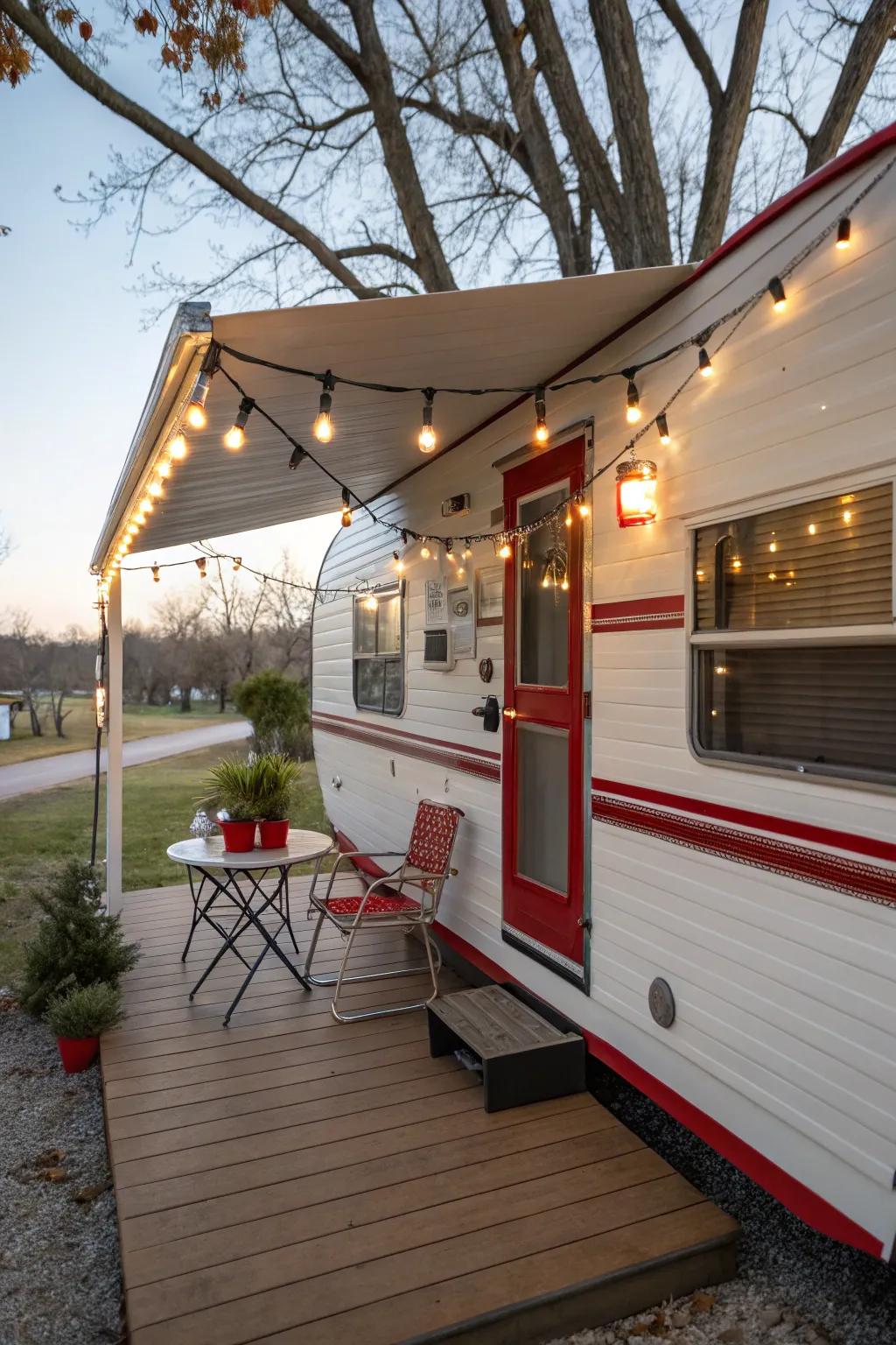 Pinup lights deliver vintage elegance to your RV porch.