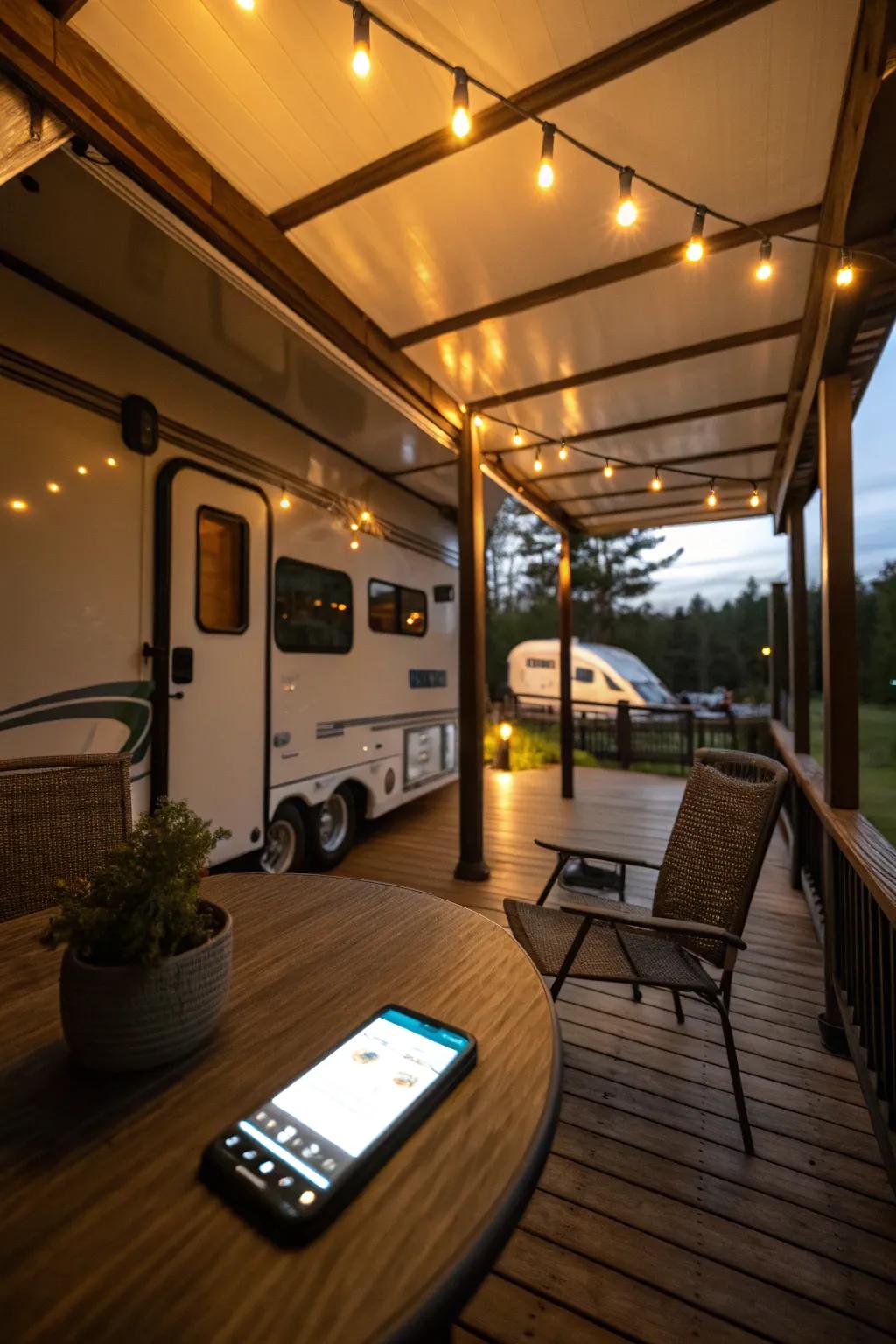 Smart lighting provides convenience and modernity.