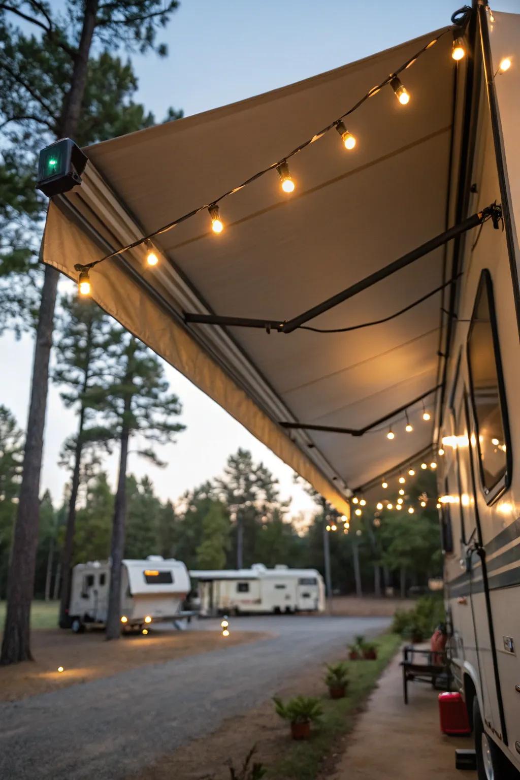 Awning lights add both function and flair to your RV setup.