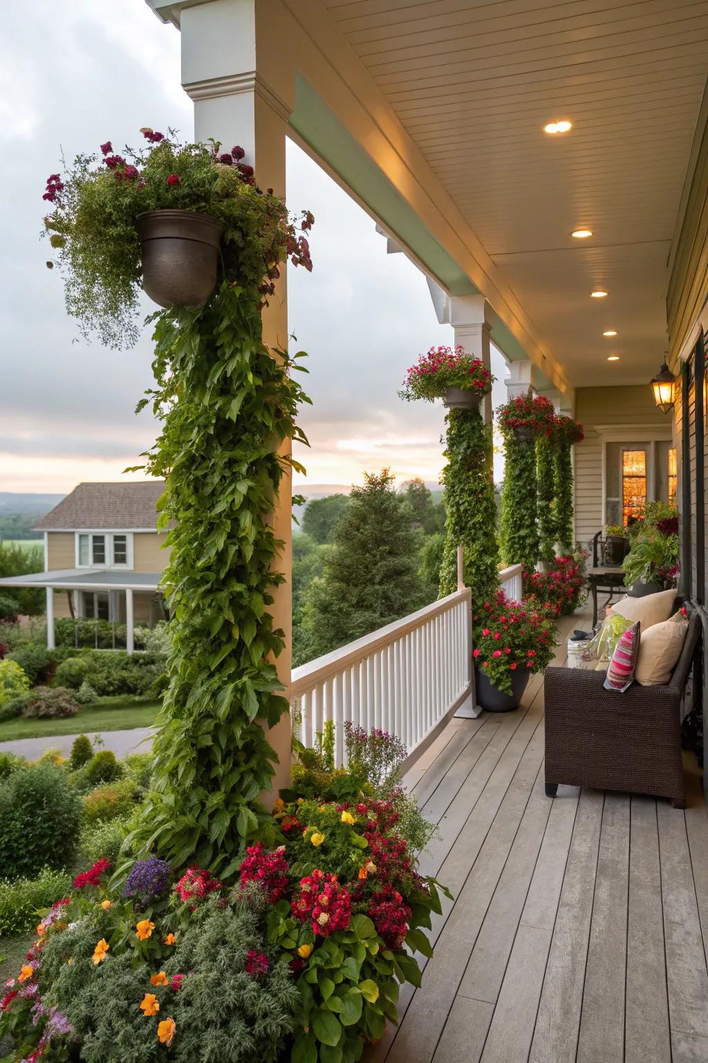 Vertical elements enhancing the porch's visual appeal.