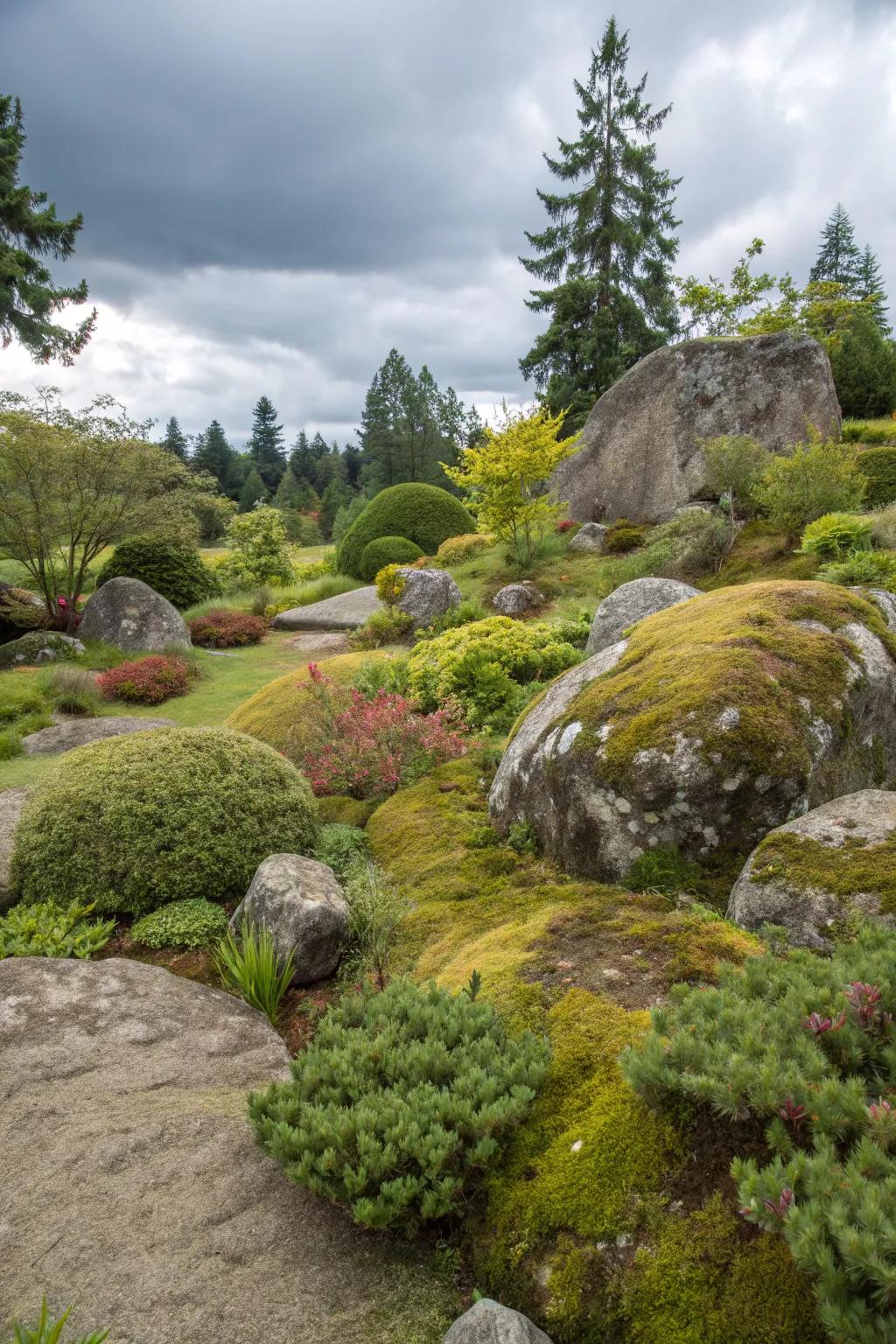 A beautiful rock garden that adds depth and interest to any yard.