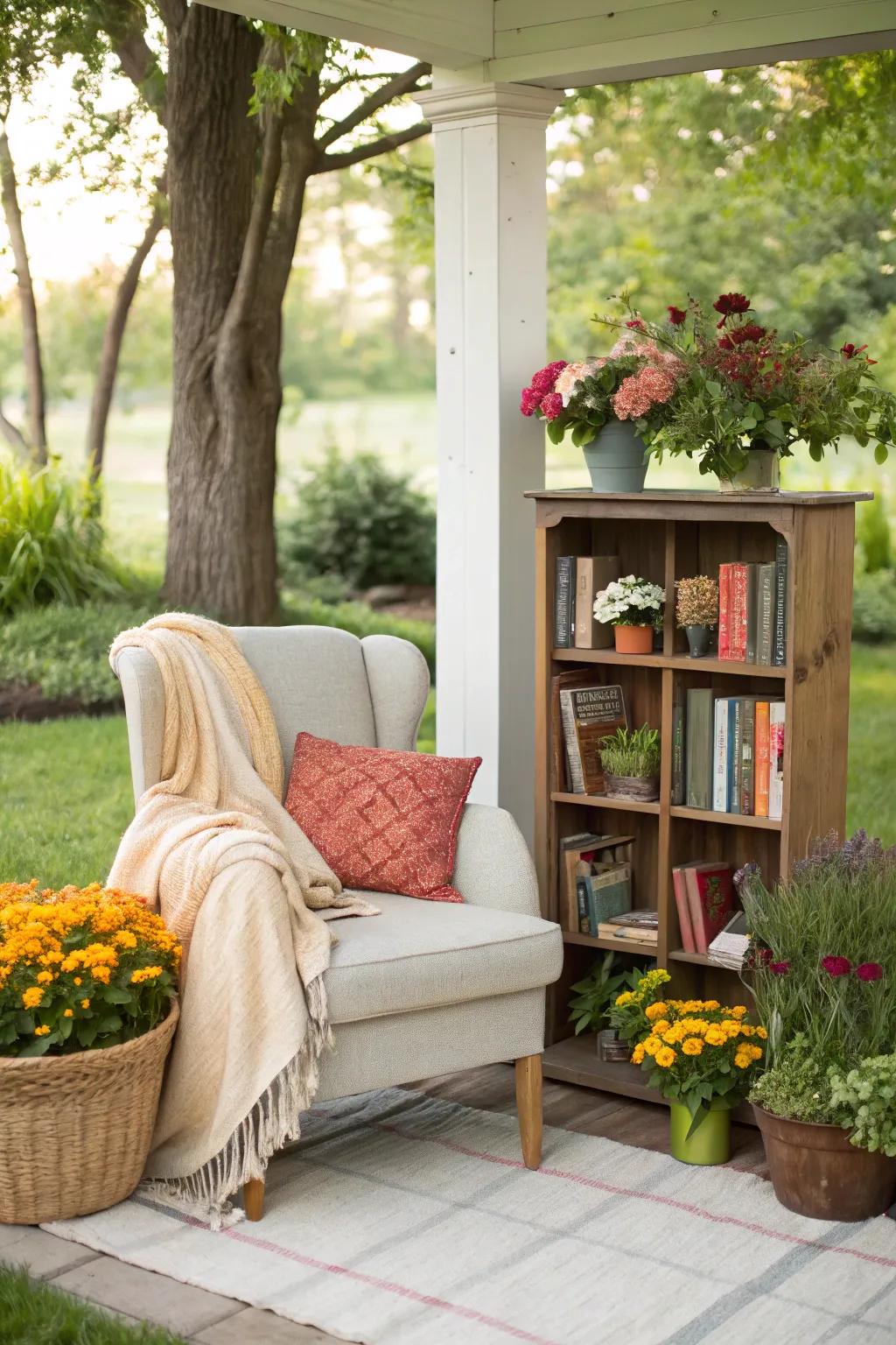 Secluded reading nooks offer peaceful retreats.