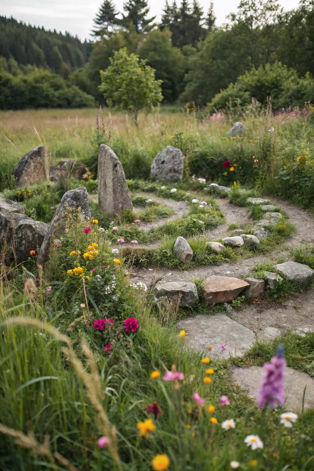 A stone circle adds an air of ancient mystery.