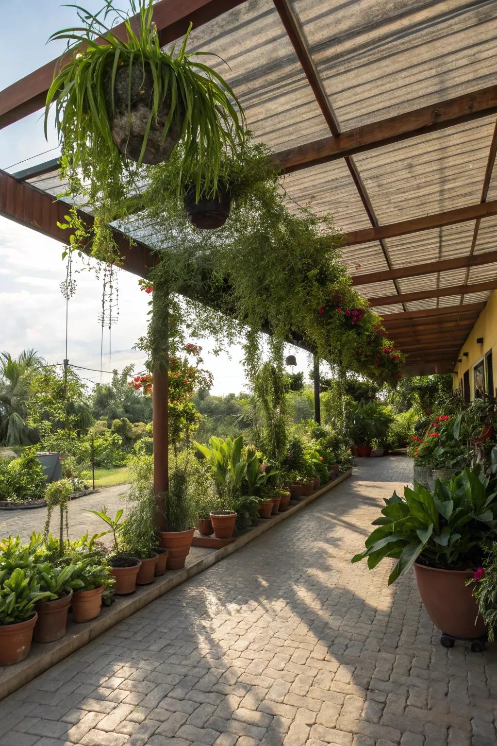 Bring nature in with greenery-filled carport decor.