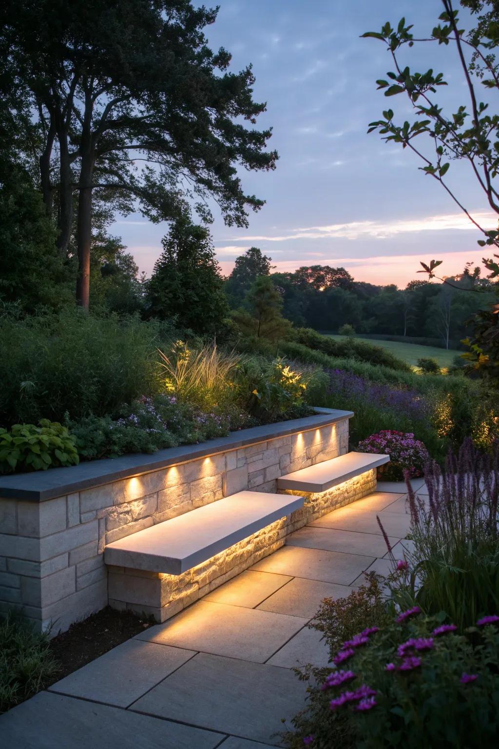 LED lighting creates a warm and inviting atmosphere in outdoor spaces.
