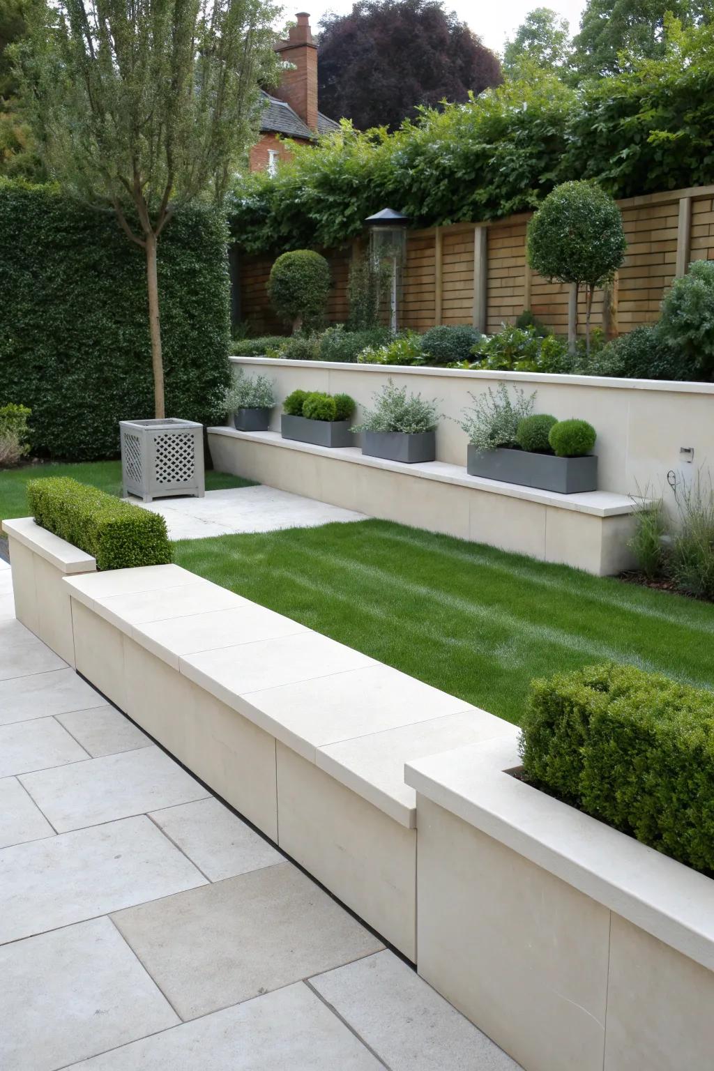 Minimalist design provides clean, modern outdoor aesthetics.