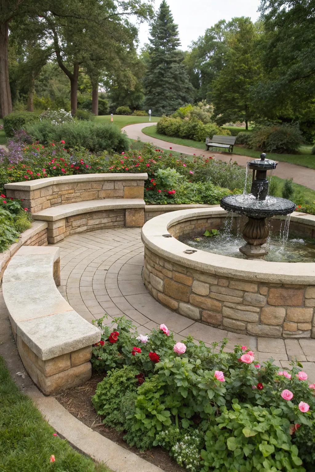 Circular benches encourage closeness and engaging conversations.